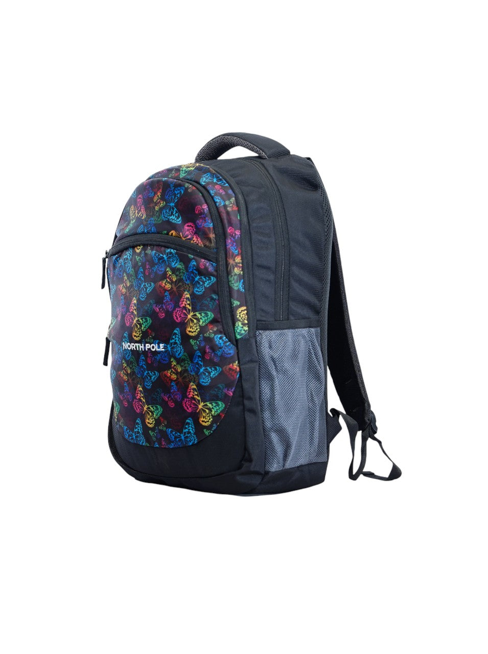 North Pole backpack with a colorful butterfly pattern,North Pole Butterfly School Bag, North Pole Kids Backpack ,Butterfly Pattern Backpack