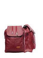 North Pole| Red Leather Backpack,Leather Backpack for Women, Durable Leather Backpack ,Zipper Closure Leather Backpack ,Adjustable Strap Backpack