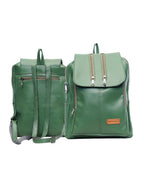 North Pole| Green faux leather backpack,Green Vegan Leather Backpack ,Green PU Leather Backpack, Stylish Green Backpack ,Faux Leather Backpack for Women