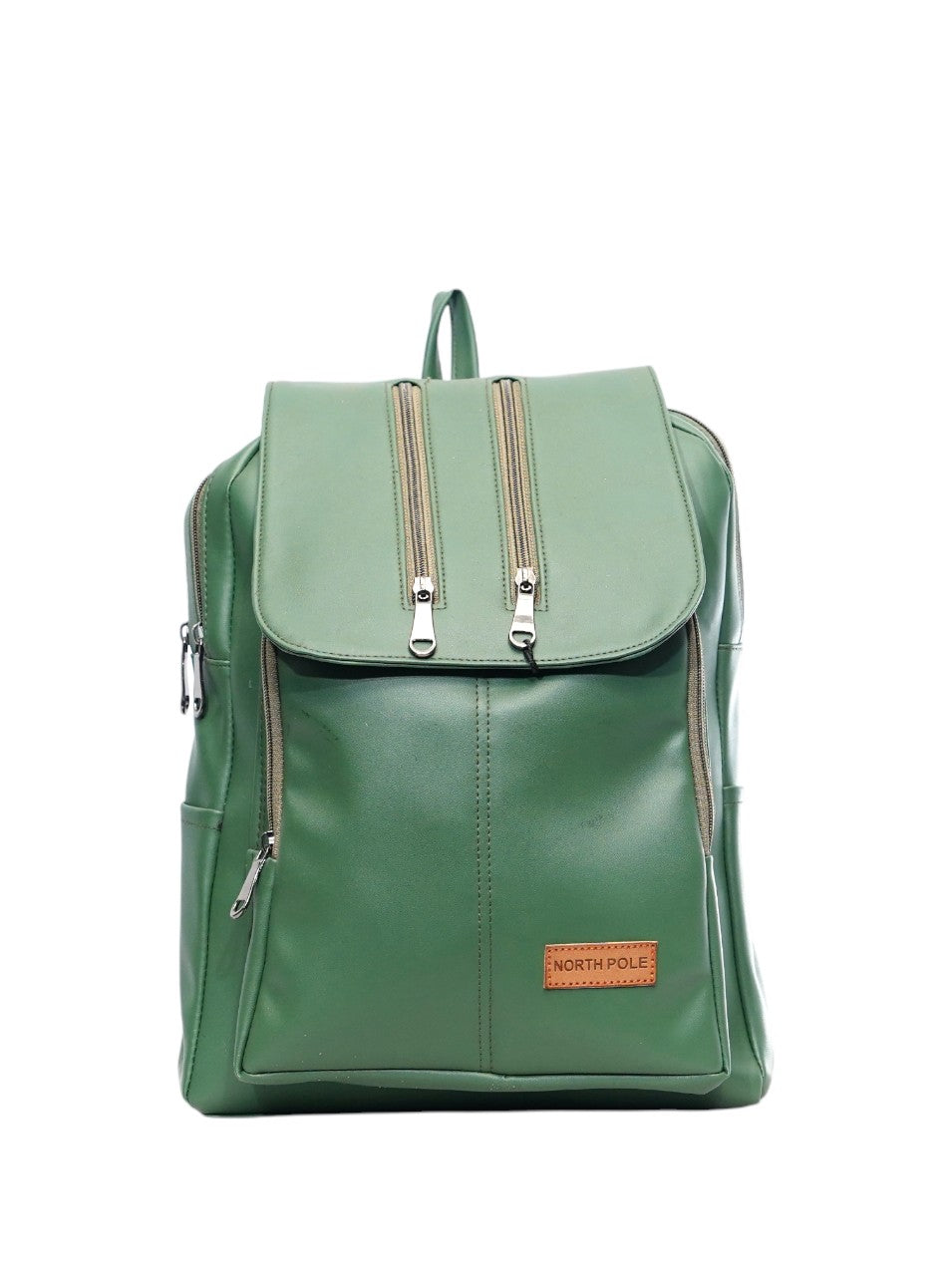 North Pole| Green faux leather backpack,Green Vegan Leather Backpack ,Green PU Leather Backpack, Stylish Green Backpack ,Faux Leather Backpack for Women