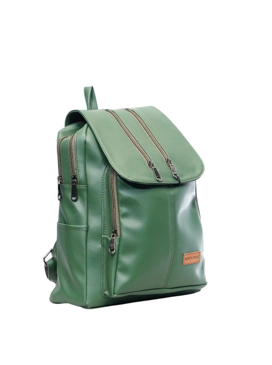 North Pole| Green faux leather backpack,Green Vegan Leather Backpack ,Green PU Leather Backpack, Stylish Green Backpack ,Faux Leather Backpack for Women