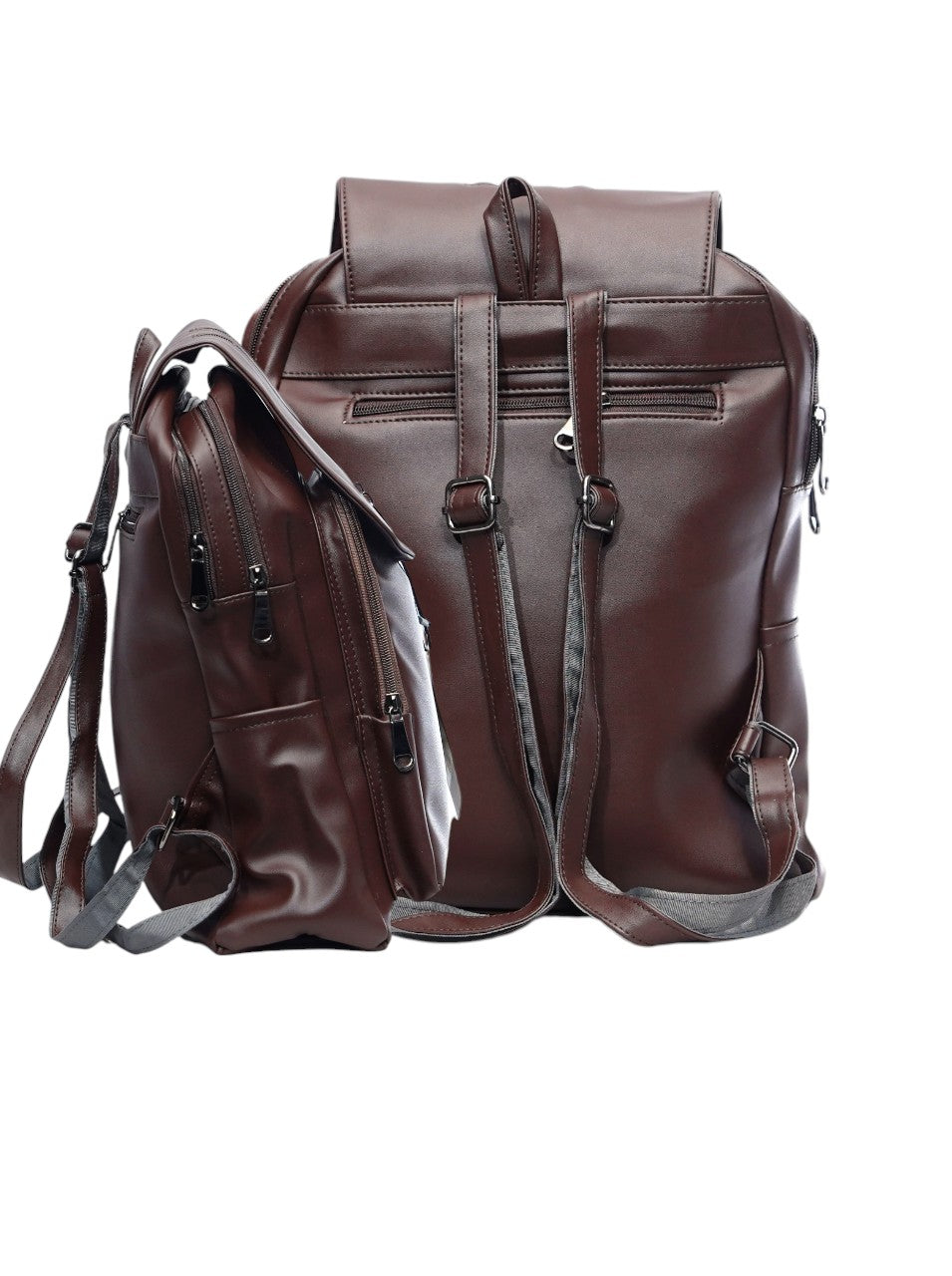 North Pole| Brown North Pole Vintage  backpack,Faux Leather Vintage Backpack ,Durable Travel Backpack ,Multi-Compartment Backpack ,Adjustable Strap Backpack ,Zipper Closure Backpack