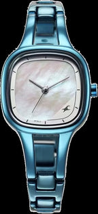 Fastrack Pulse Quartz Analog Mother of Pearl Dial Metal Strap Watch