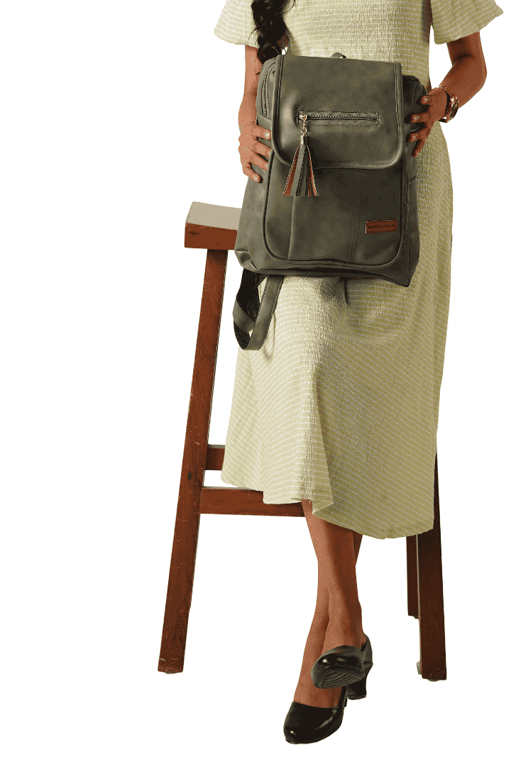 North Pole| Olive-green faux-leather women's backpack ,Olive Green PU Leather Backpack ,Stylish Women’s Backpack Olive Green,Lightweight Faux Leather Backpack ,Durable PU Leather Backpack, Zipper Closure Backpack