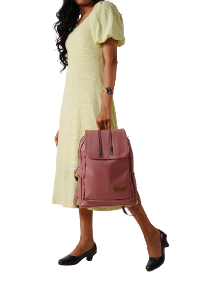 North Pole| Soft pink Leather Back  pack,Leather Backpack for Women, Lightweight Faux Leather Backpack ,Durable PU Leather Backpack ,Zipper Closure Backpack ,Adjustable Strap Backpack