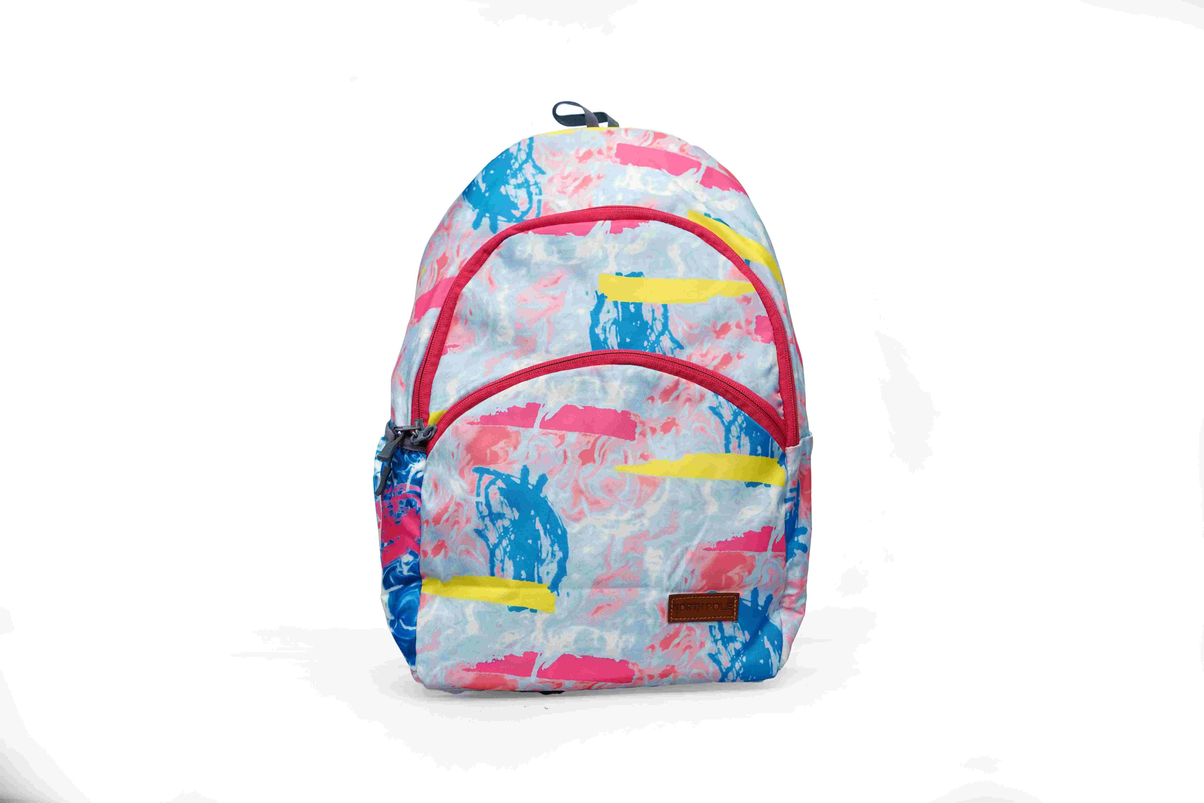 North Pole| Multi-colored backpack,Lightweight Backpack ,Durable School Backpack ,Multi-Compartment Backpack ,Zipper Closure Backpack ,Adjustable Strap Backpack