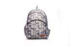 North Pole branded backpack with a grey and white abstract geometric pattern,Kids School Backpack ,Preschool Backpack ,Nursery School Bag, College Backpack