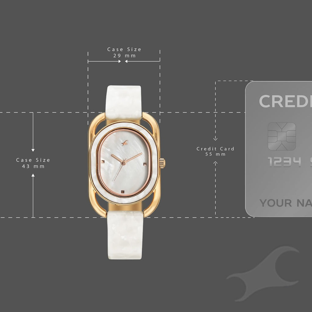 Fastrack Younique 3.0 Quartz White Oval Dial Women's Watch