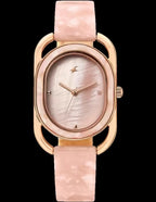 Fastrack Younique Quartz Analog Pink Mother Of Pearl Dial Metal Strap Watch For Girls