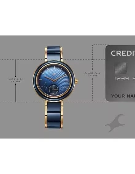 Fastrack Oceanyx - Ceramic Quartz Analog Blue Dial Two Toned Strap Watch