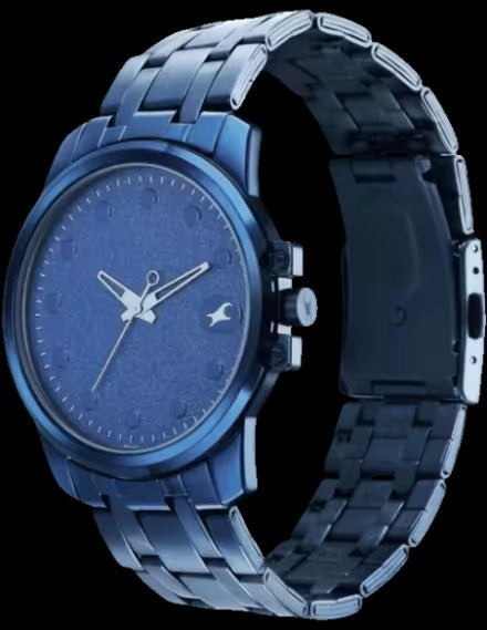 Fastrack Pulse Quartz Analog Blue Dial With Blue Stainless Steel Strap Watch