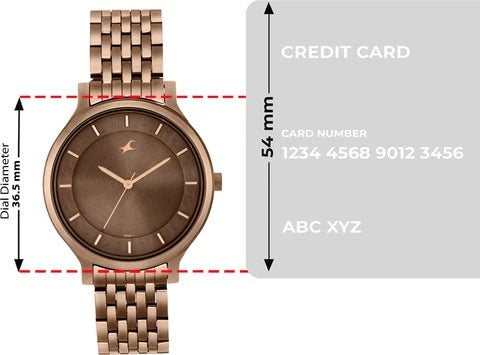 Fastrack Crush Quartz Analog Brown Dial Stainless Steel Strap Watch for Women