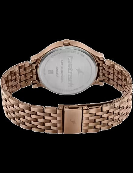 Fastrack Crush Quartz Analog Brown Dial Stainless Steel Strap Watch for Women