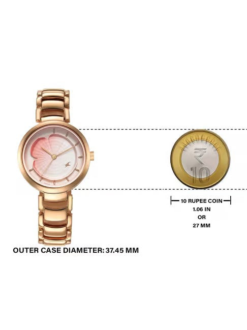 Fastrack Uptown Retreat Quartz Analog Pink Dial Metal Strap Watch
