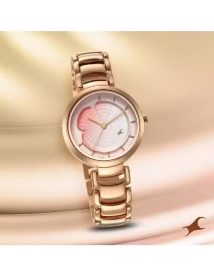 Fastrack Uptown Retreat Quartz Analog Pink Dial Metal Strap Watch