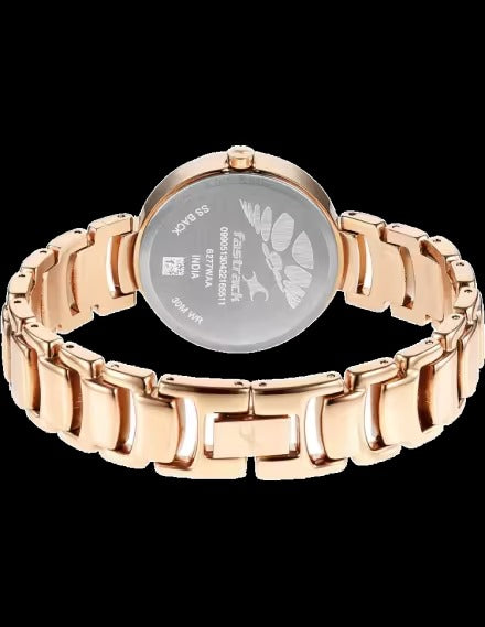 Fastrack Uptown Retreat Quartz Analog Pink Dial Metal Strap Watch