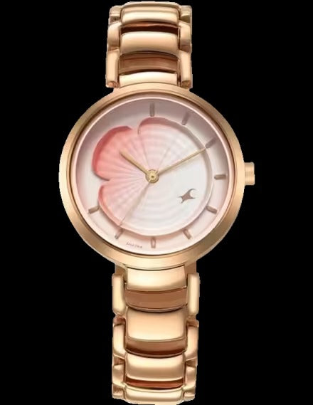 Fastrack Uptown Retreat Quartz Analog Pink Dial Metal Strap Watch