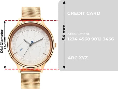 Fastrack Thor Quartz Analog White Dial Rose Gold Stainless Steel Strap Analog Watch for Women