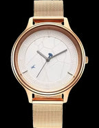 Fastrack Thor Quartz Analog White Dial Rose Gold Stainless Steel Strap Analog Watch for Women