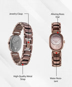 Fastrack Uptown Retreat Quartz Analog Brown Dial Brown Metal Strap Watch