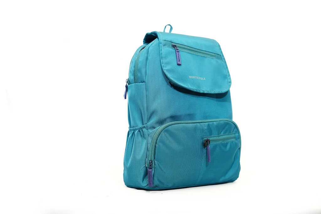 North Pole| Teal blue backpack,Laptop backpack, Durable backpack, Lightweight backpack, Multi-compartment backpack, Unisex backpack, Teen backpack