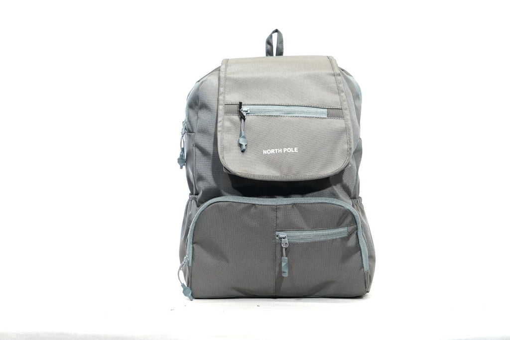 North Pole| Grey, foldable backpack,Lightweight backpack, Travel backpack, Casual backpack, School backpack, College backpack, Laptop backpack,