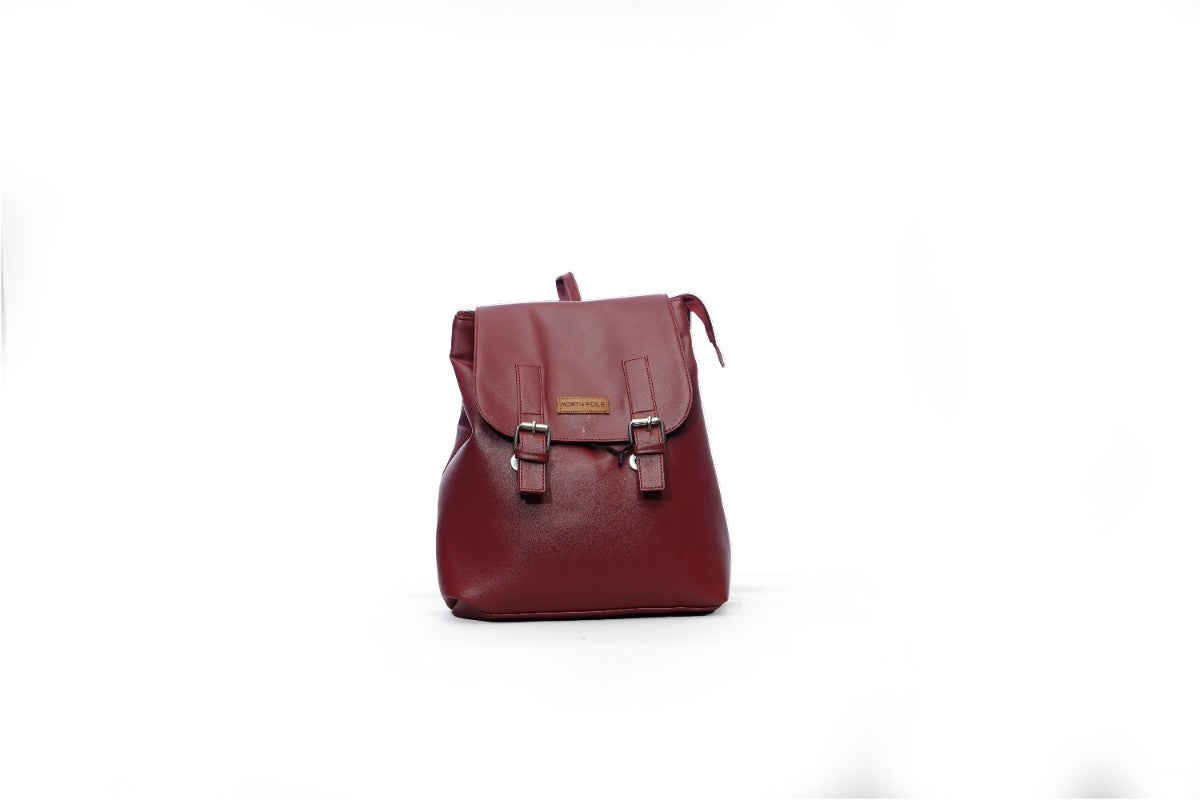 North Pole| Leather backpack and shoulder bag in maroon,Casual shoulder bag, School backpack, College backpack, Travel bag, Laptop backpack, Durable bag