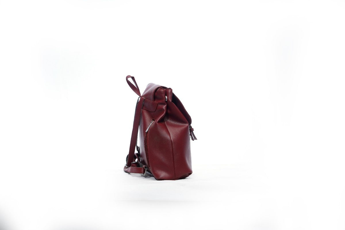 North Pole| Leather backpack and shoulder bag in maroon,Casual shoulder bag, School backpack, College backpack, Travel bag, Laptop backpack, Durable bag