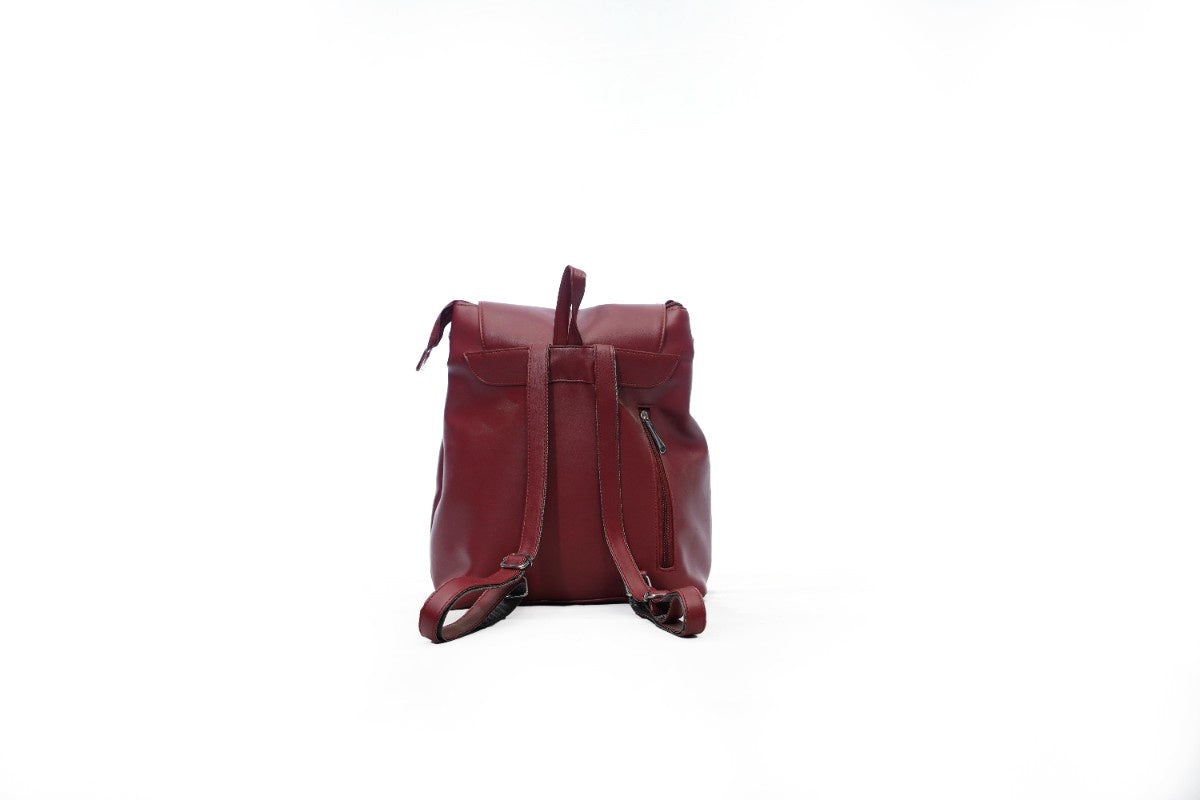 North Pole| Leather backpack and shoulder bag in maroon,Casual shoulder bag, School backpack, College backpack, Travel bag, Laptop backpack, Durable bag