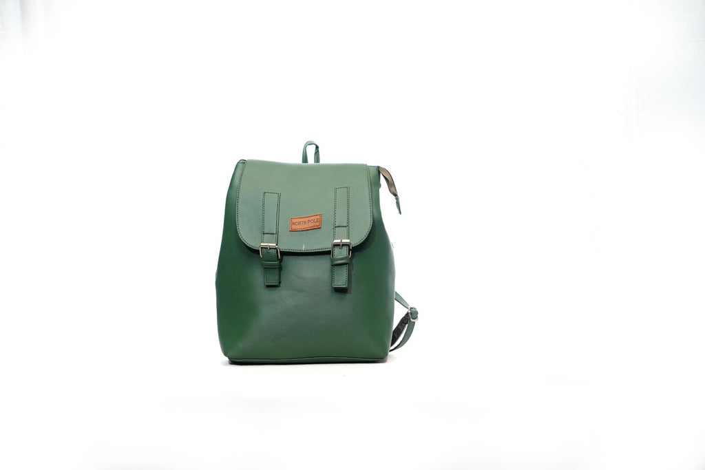 North Pole| Faux leather backpack | GREEN |,Travel backpack, Laptop backpack, Durable backpack, Lightweight backpack, Multi-compartment backpack, Unisex backpack