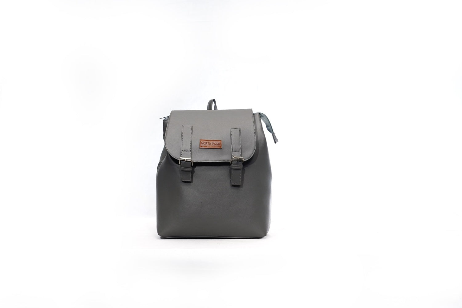 North Pole| Grey faux leather women's travelling backpack,Casual backpack, Laptop backpack, Durable backpack, Lightweight backpack, Multi-compartment backpack
