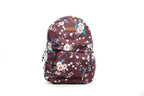 North Pole floral backpack in a maroon color,School backpack, College backpack, Travel backpack, Laptop backpack, Colorful backpack, Durable backpack