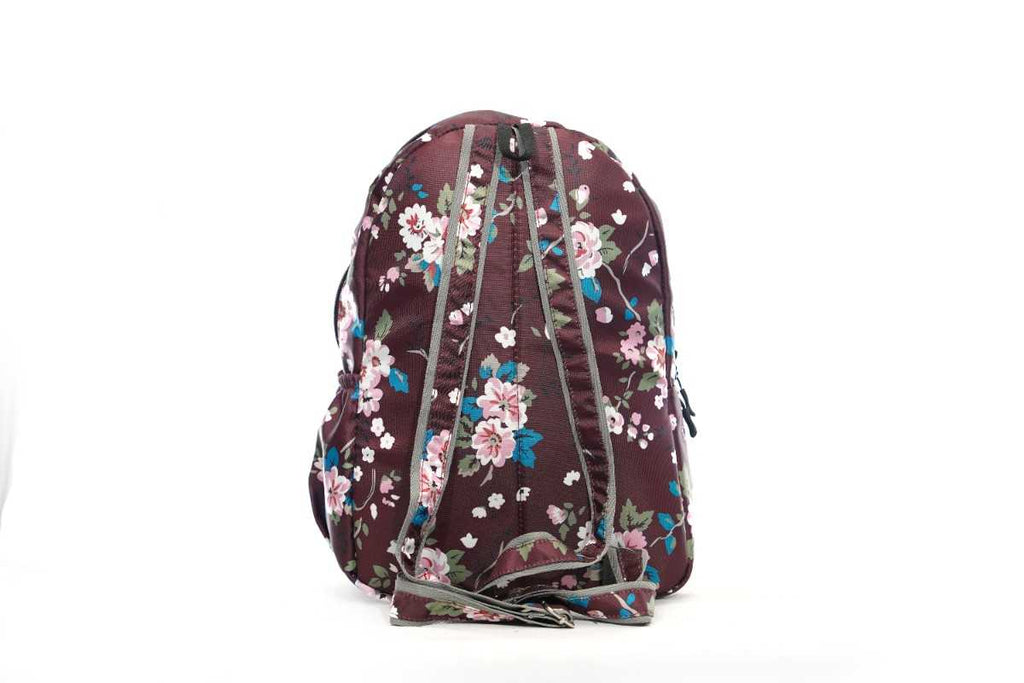 North Pole floral backpack in a maroon color,School backpack, College backpack, Travel backpack, Laptop backpack, Colorful backpack, Durable backpack