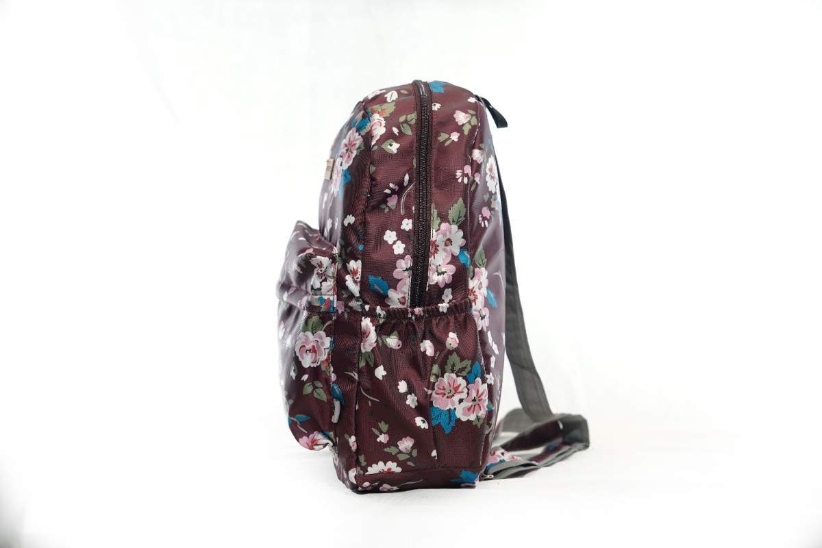 North Pole| Brown floral backpack,College backpack, Travel backpack, Laptop backpack, Colorful backpack, Multi-compartment backpack, Durable backpack, Lightweight backpack, Unisex backpack, Teen backpack, Kids backpack