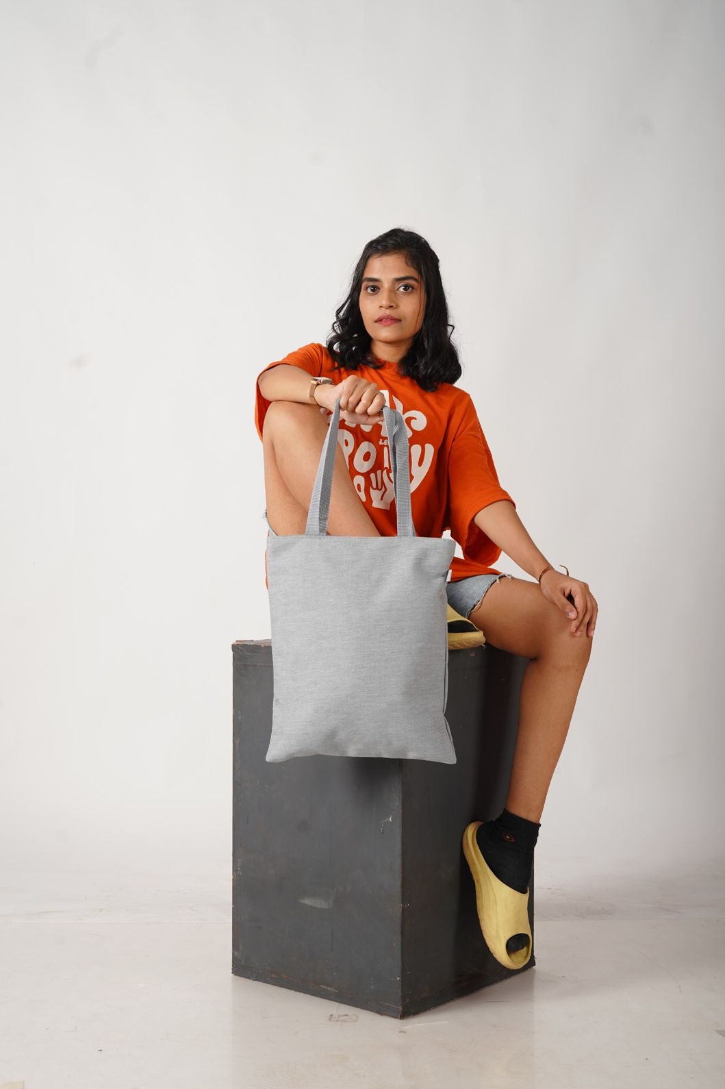 North Pole| Stanley/Stella Woven Tote Bag in grey,Lightweight tote bag, Eco-friendly tote bag, Reusable tote bag, Daily use tote bag, Shopping tote bag