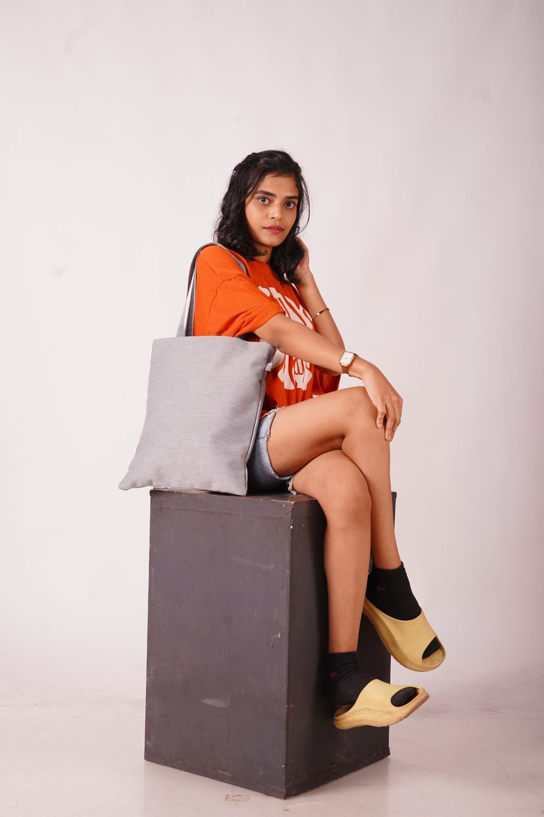 North Pole| Stanley/Stella Woven Tote Bag in grey,Lightweight tote bag, Eco-friendly tote bag, Reusable tote bag, Daily use tote bag, Shopping tote bag