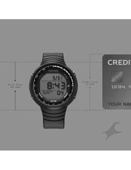 Fastrack StreetStyle Digital Dial Black Polyether Strap Watch For Unisex
