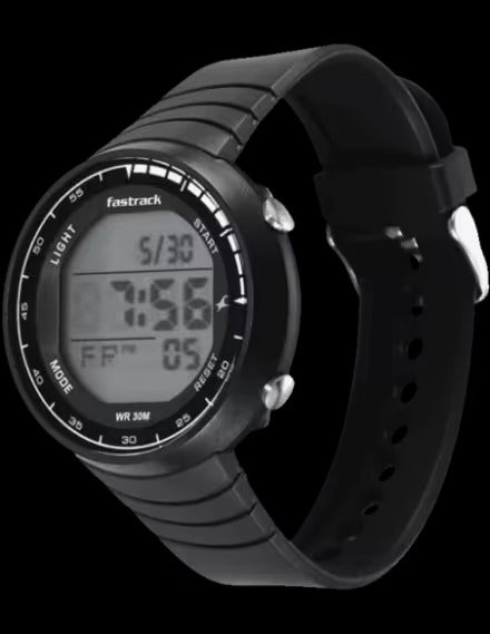 Fastrack StreetStyle Digital Dial Black Polyether Strap Watch For Unisex