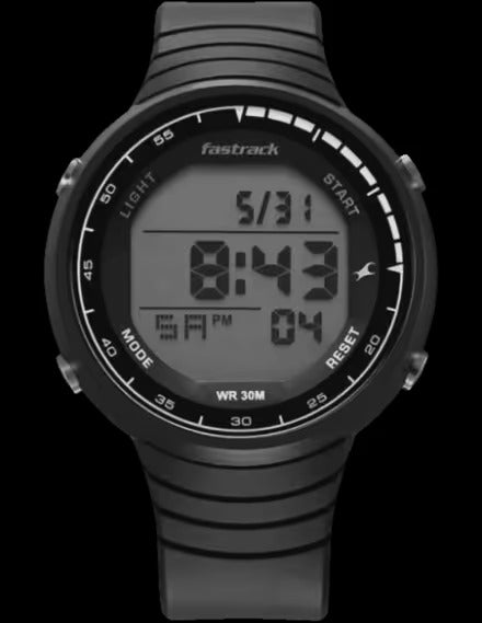 Fastrack StreetStyle Digital Dial Black Polyether Strap Watch For Unisex