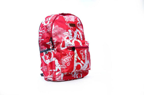 Backpack - Red and white graphic print backpack |Graphic print backpack red white | Stylish graphic backpack | Printed backpack for men and women | Trendy red white backpack