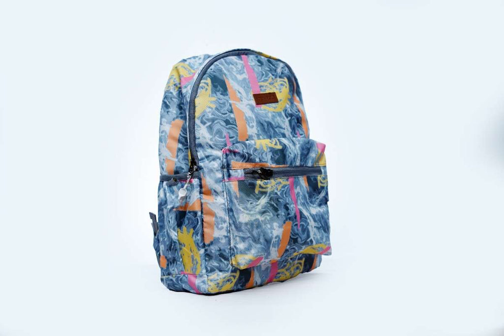 Backpack - Backpack with an abstract marble and stripe pattern| College backpack for girls | School backpack for girls | Casual daypack backpack | Office use backpack | Travel backpack for women