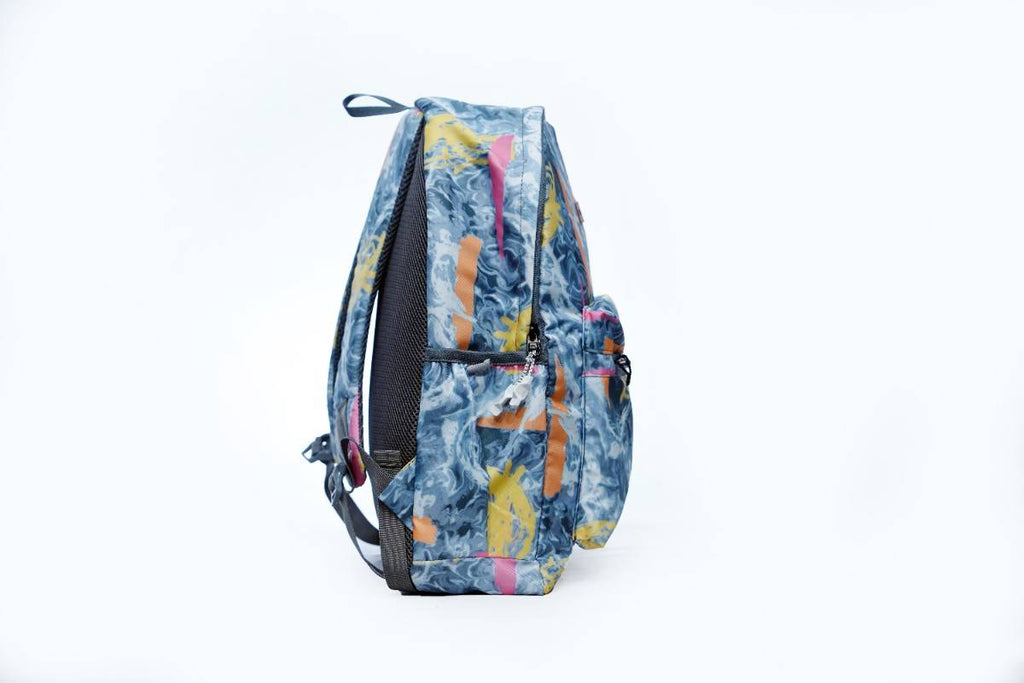 Backpack - Backpack with an abstract marble and stripe pattern| College backpack for girls | School backpack for girls | Casual daypack backpack | Office use backpack | Travel backpack for women