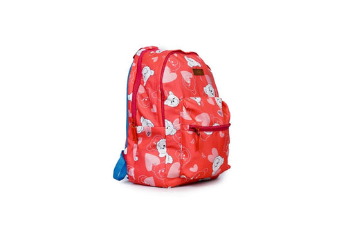 Backpack - Red base color Backpack, Stylish red backpack ,Printed red backpack ,Solid red backpack ,Trendy red backpack ,Modern red backpack ,Red backpack with multiple pockets, lightweight red backpack, durable red backpack, waterproof red backpack
