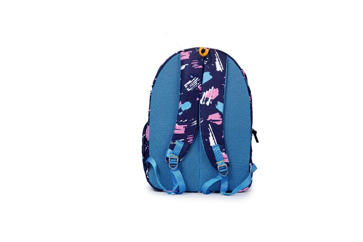 Backpack - Navy blue backpack with a pink, white, and light blue |Trendy school backpack | College backpack for girls | Casual everyday backpack | Fashion backpack for women | Lightweight backpack | Durable backpack