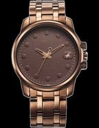 Fastrack Pulse Quartz Analog Brown Dial Watch for Men with Brown Stainless Steel Strap