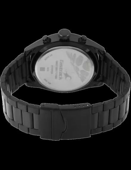 Fastrack All Nighters Quartz Multifunction Brown Dial Metal Strap Watch for Guys