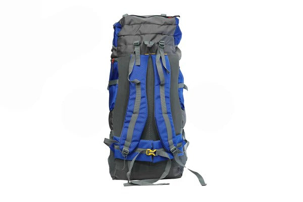 North Pole| NAVIGATOR 75L RUCKSACK - (Blue) Compression straps | Multi-level organization | Padded shoulder straps | Front pocket rucksack | Multiple external zip pockets | Drawstring + zipper closure | Top flap support closure | Lightweight rucksack