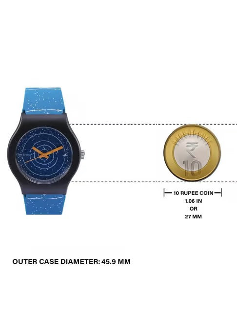 Fastrack Space Rover Quartz Analog Blue Dial Silicone Strap Unisex Watch