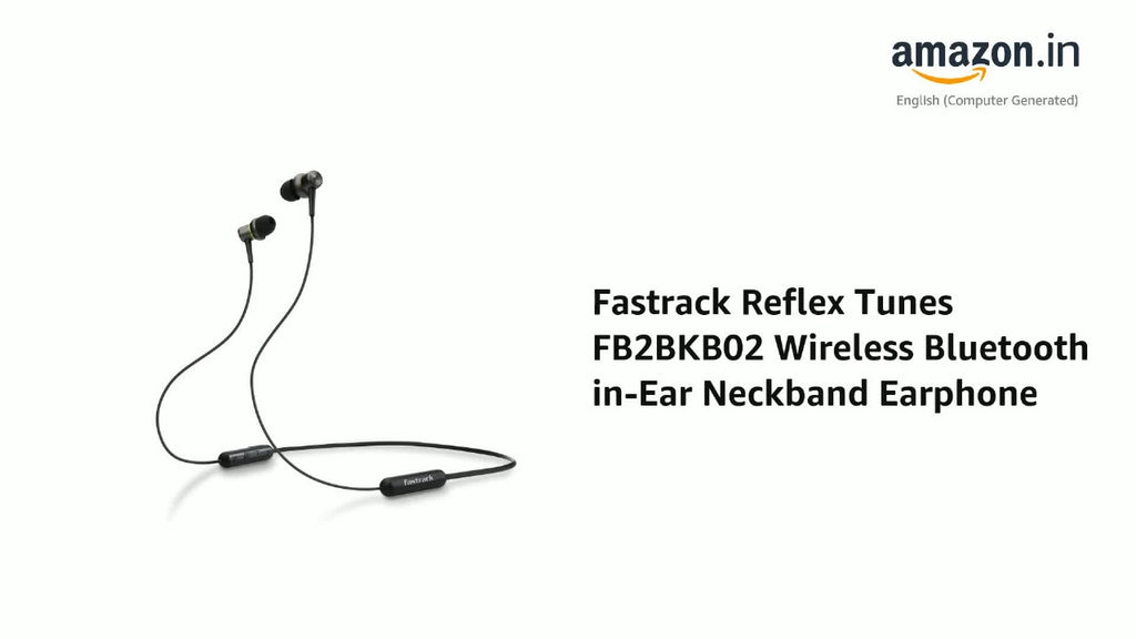 Neckband Earphones - Fastrack Reflex Tunes FB2BKB01 Wireless Bluetooth in Ear Neckband| Bluetooth 5.0 | Wireless Bluetooth headsets | Bluetooth neckband earphones | 10 m Bluetooth range | Compatible with mobile/tablet/MP3 player