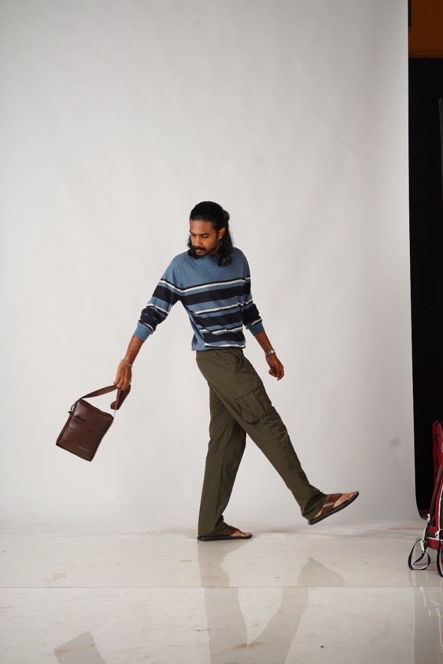 North Pole| SLING BAG - OXFORD SLING BAG- Brown |Brown Oxford travel sling bag  Casual Oxford brown sling bag | Brown Oxford everyday sling bag | Lightweight Oxford sling bag brown | Oxford brown sling bag with pockets | Durable Oxford sling bag brown